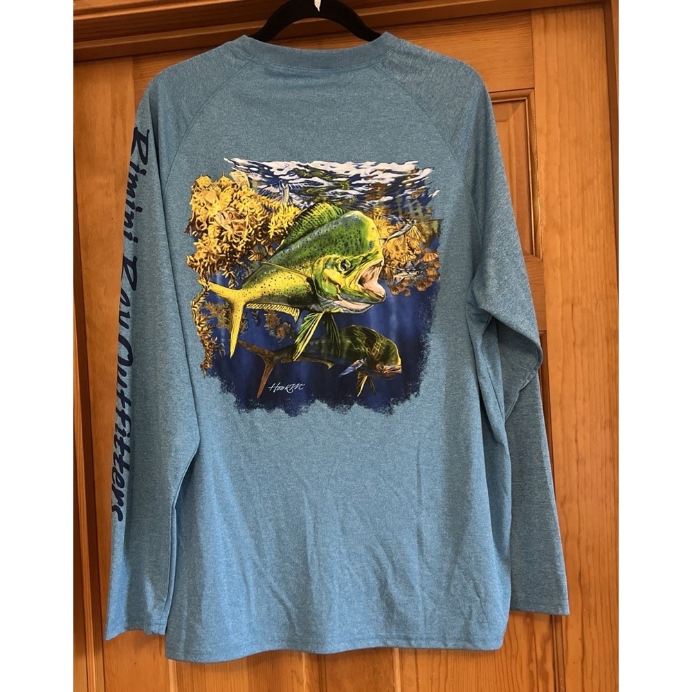 Bimini Bay Outfitters Fishing Shirt Mens Large Long Sleeve Graphic